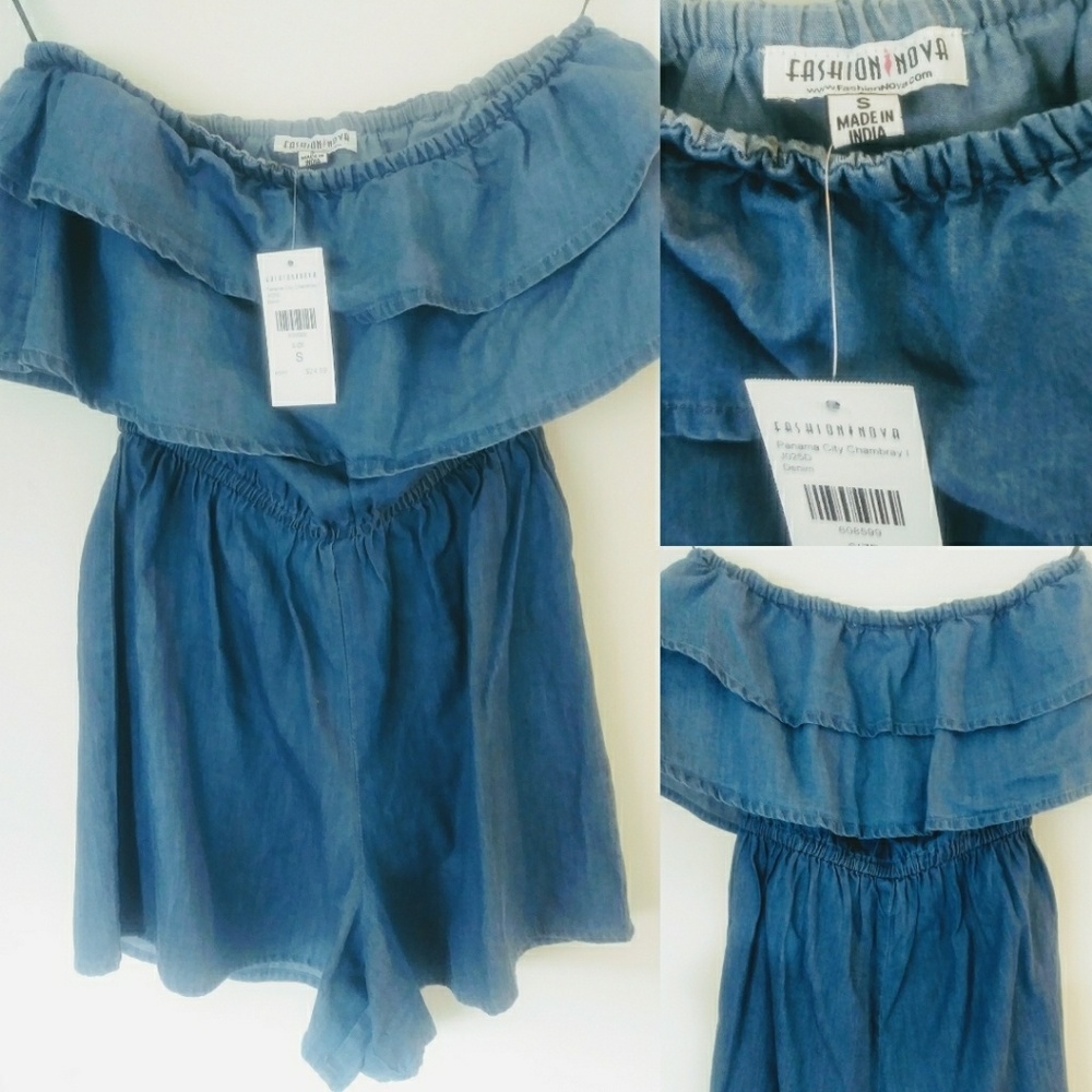 Denim romper
